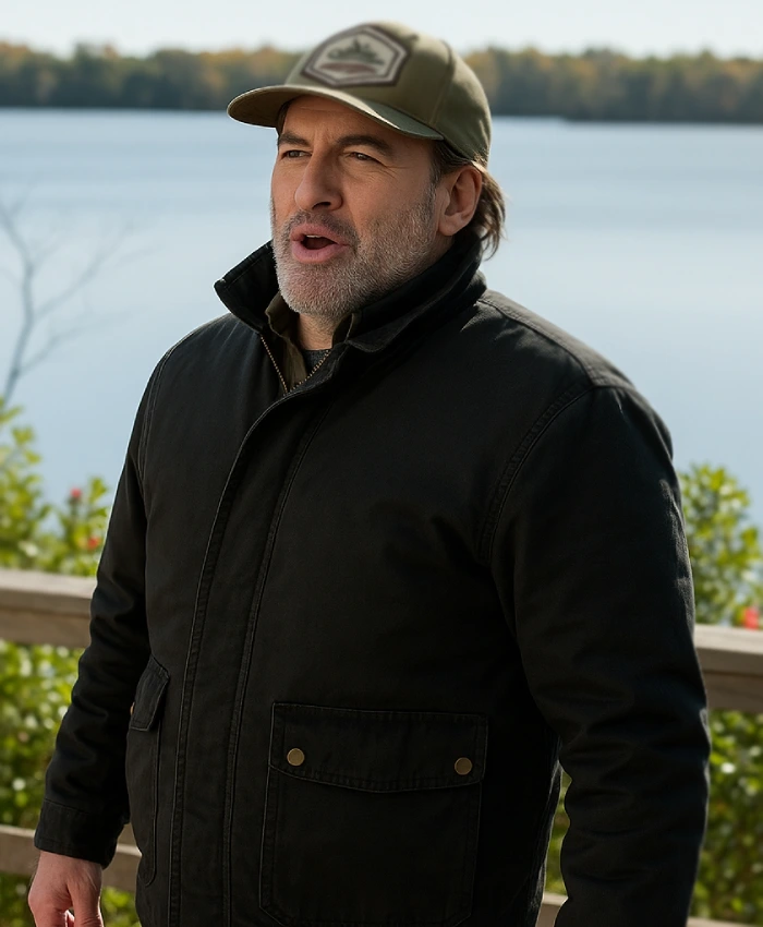 Scott Patterson TV Series Sullivans Crossing 2025 Harry Sullivan Black Cotton Jacket