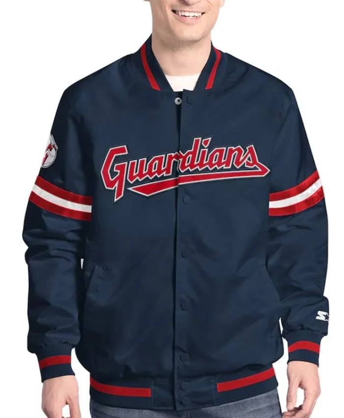 Scout Cleveland Guardians Satin Varsity Jacket