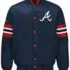 Scout I Atlanta Braves Navy Satin Jacket