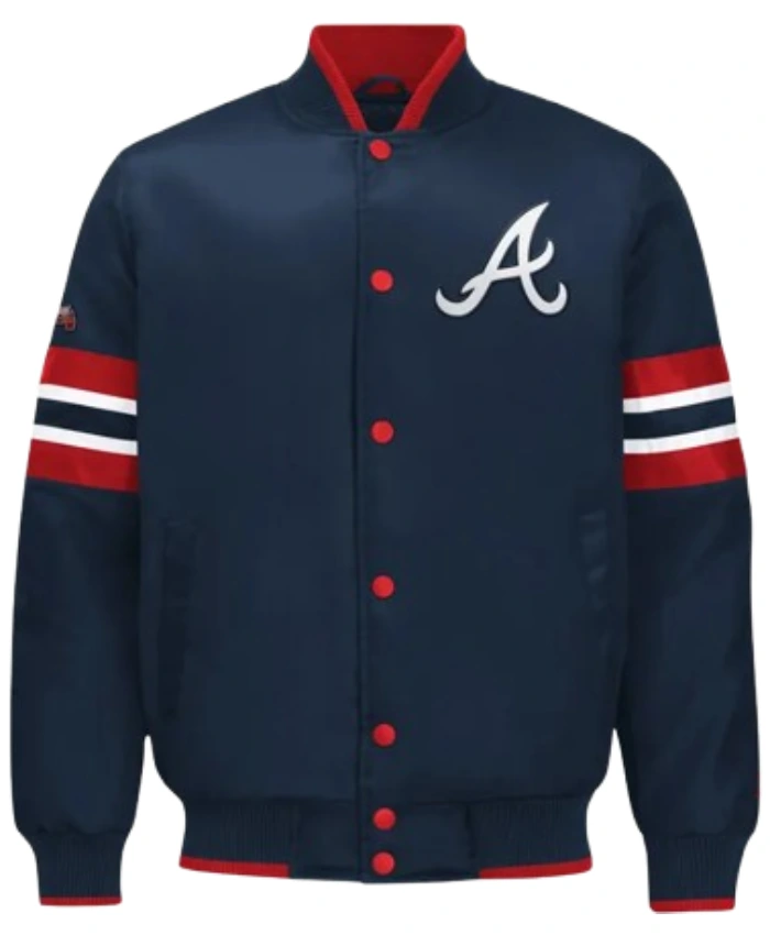 Scout I Atlanta Braves Navy Satin Jacket