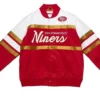 Script SF 49ers Satin Varsity Jacket