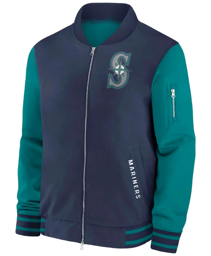 Seattle Mariners Authentic Collection Dugout Full Zip Bomber Jacket Unisex