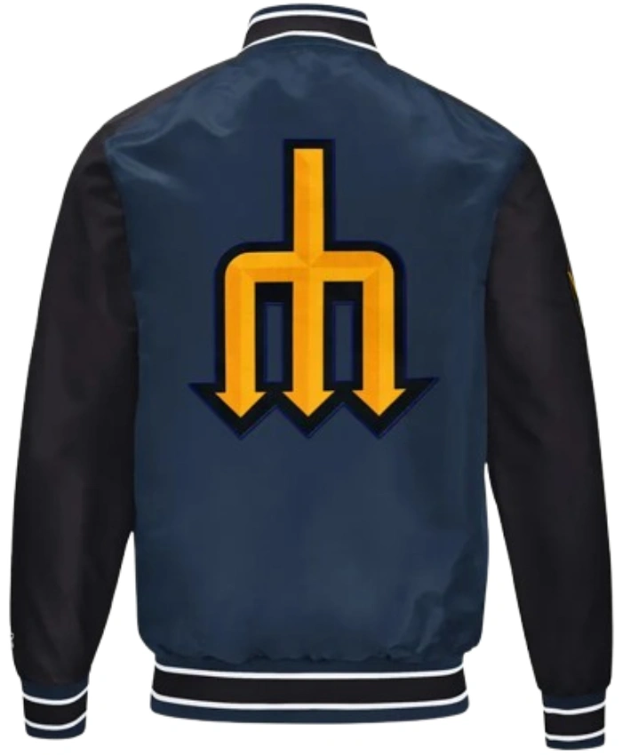 Seattle Mariners Navy Satin Varsity Jacket