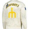 Seattle Mariners Pro Standard Cream Pinstripe Satin Jacket