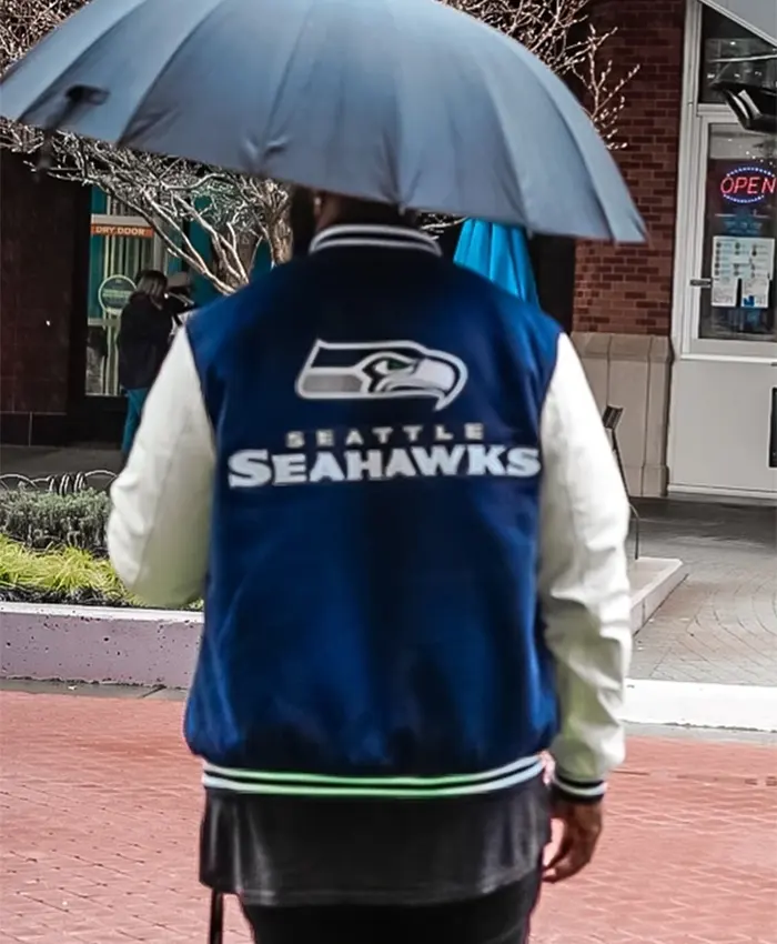 Seattle Seahawks 50th Season Blue And White Varsity Jacket