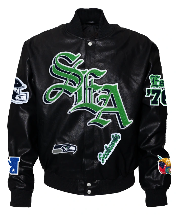 Seattle Seahawks Black Vegan Leather Jacket