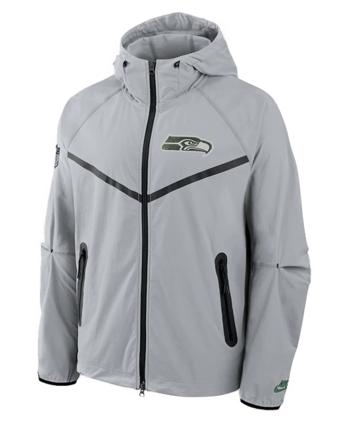 Seattle Seahawks Nike 2025 Rivalries Collection Full Zip Grey Tech Jacket