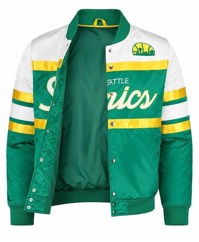 Seattle Supersonics Special Script Green Satin Jacket