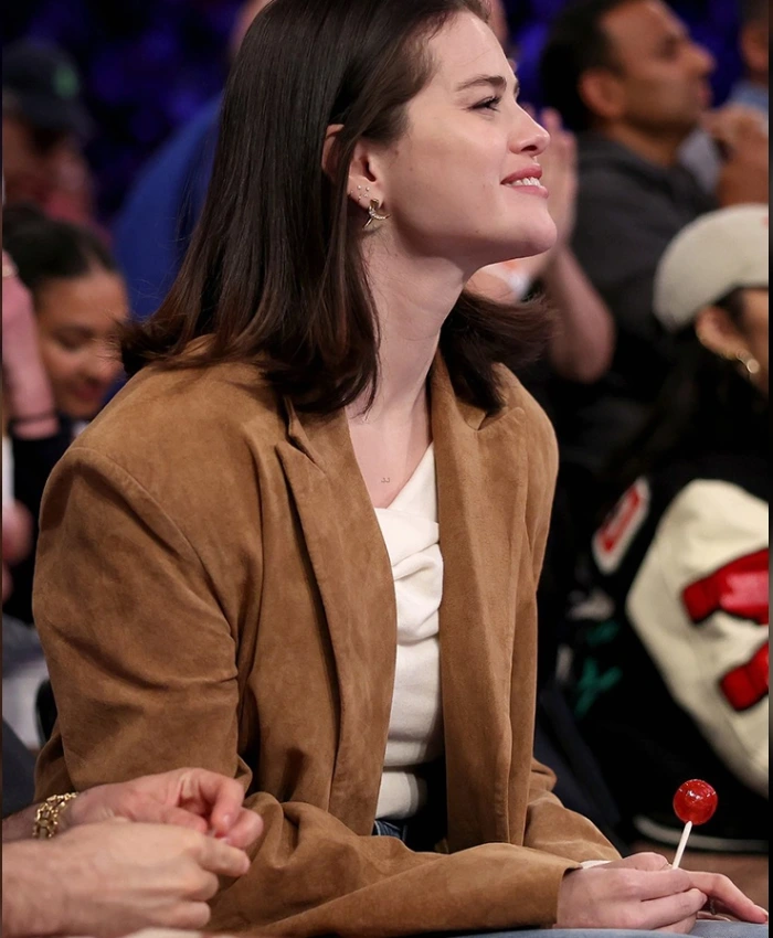 Selena Gomez New York Knicks Long Coat