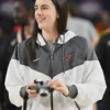 Semifinal Aces Vs Fever Caitlin Clark Windrunner White And Gray Jacket