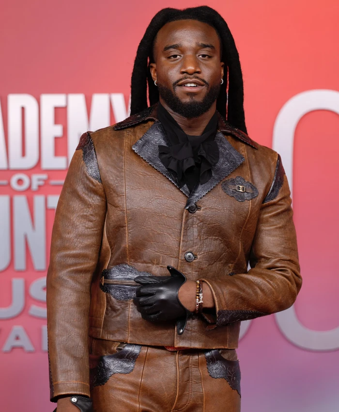 Shaboozey Academy Country Music Awards Leather Jacket - Image 2