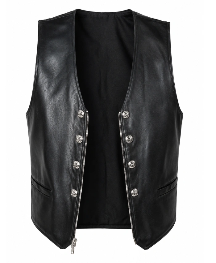 Shaboozey Jeans Tonight Show Black Leather Vest