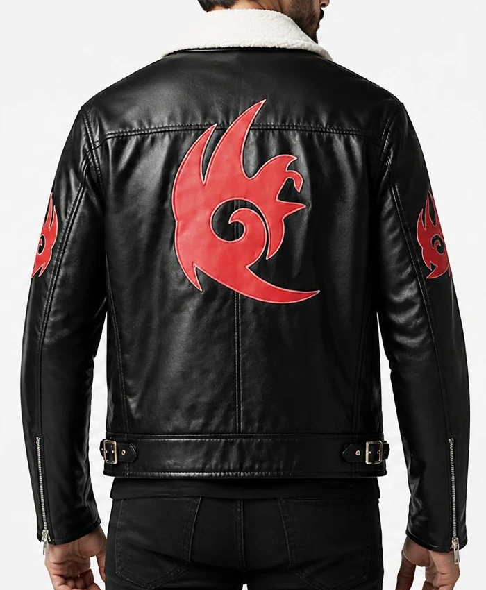 Shadow Hedgehog Fur Leather Jacket Men