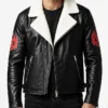 Shadow Hedgehog Fur Leather Jacket Mens