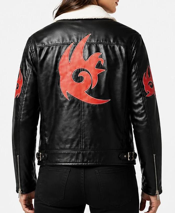 Shadow Hedgehog Fur Leather Jacket Women