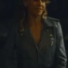 Sharon Stevens Movie Ordinary Angels 2024 Hilary Swank Blue Leather Jacket