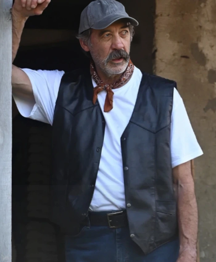 Shaun Johnston TV Series Crossroad Springs 2025 Willis Hamilton Black Leather Vest