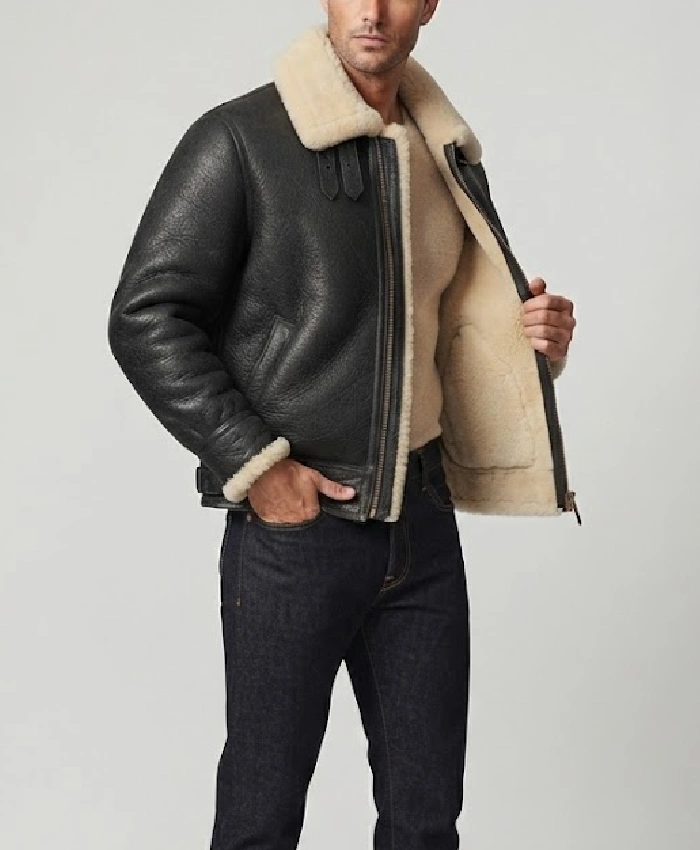 Shearling Deck Black Jacket