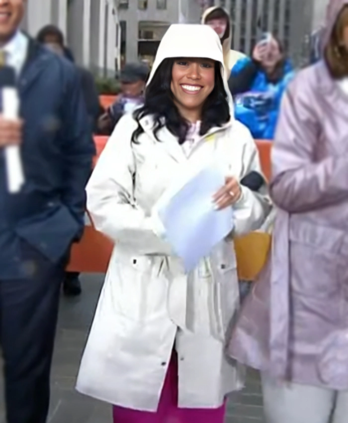 Sheinelle Joness The Today Show 2026 White Rain Jacket For Sale