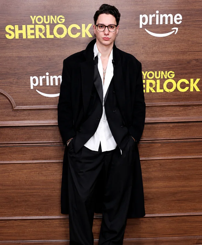 Sherlock Holmes Young Sherlock 2026 TV Series Hero Fiennes Tiffin Black Wool Trench Coat