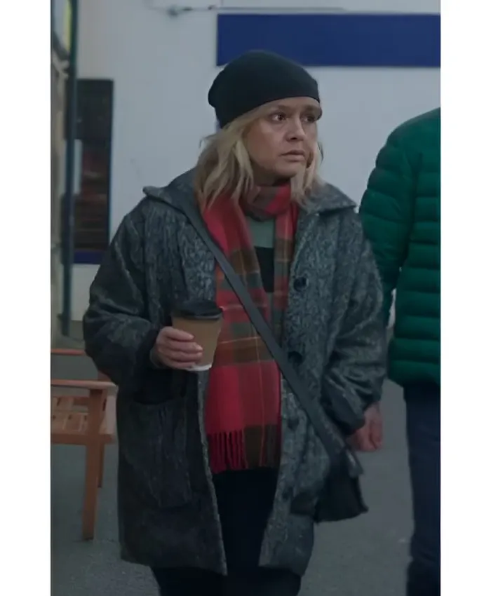 Shetland S10 Ashley Jensen Gray Herringbone Coat