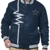 Shock Wave Dallas Cowboys Full Snap Navy Satin Jacket