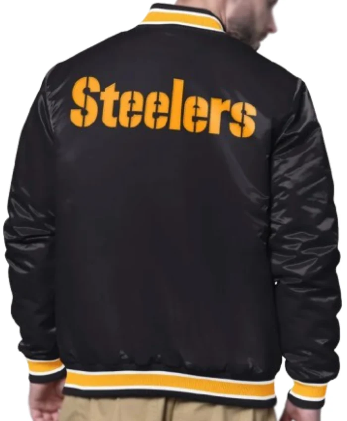 Shock Wave Pittsburgh Steelers Full Snap Black Satin Jacket
