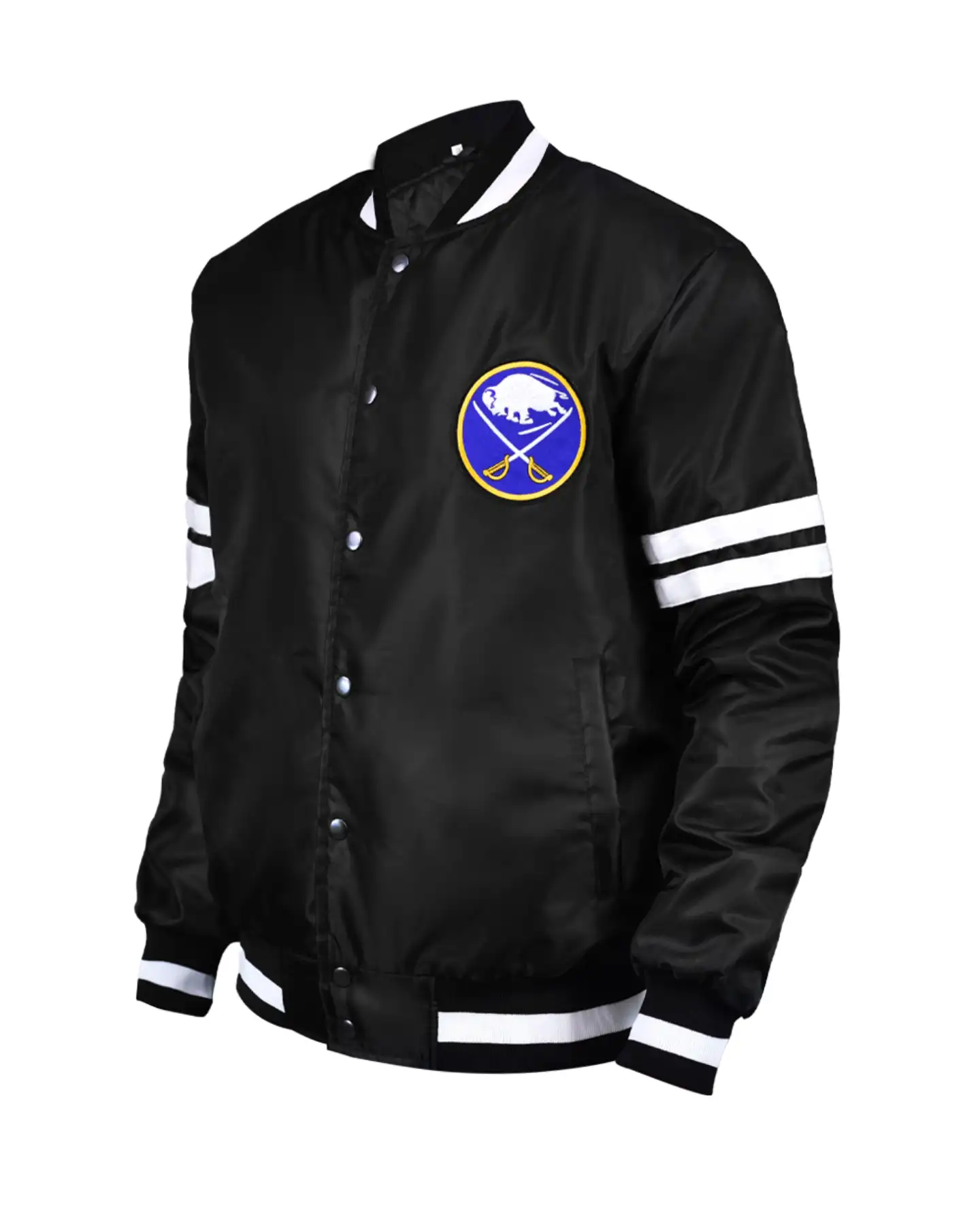 Shop Buffalo Sabres Satin Black Bomber Jacket