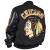 Shop Chicago Blackhawks Animal Patches Black Varsity Jacket