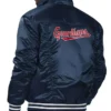 Shop Cleveland Guardians Trucker Full Snap Satin Navy Jacket