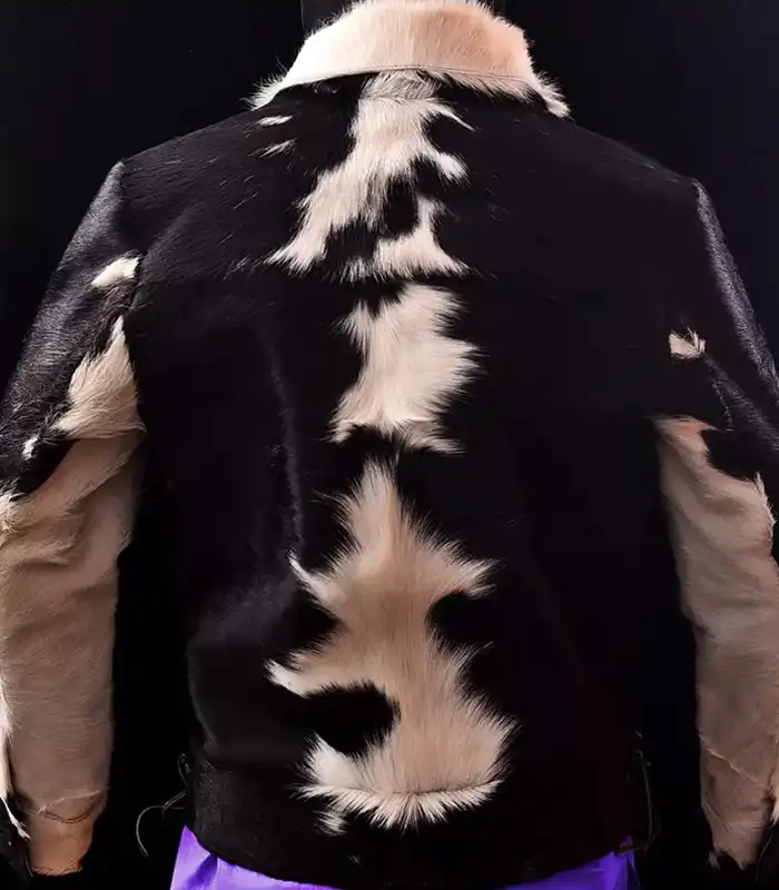 Shop Cowhide Black And White Fur Leather Jacket For Men And Women
