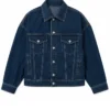 Shop Dakota Johnson Calvin Klein 2026 Navy Blue Denim Jacket