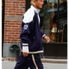 Shop David Beckham Blue And White Oversized Tracksuit