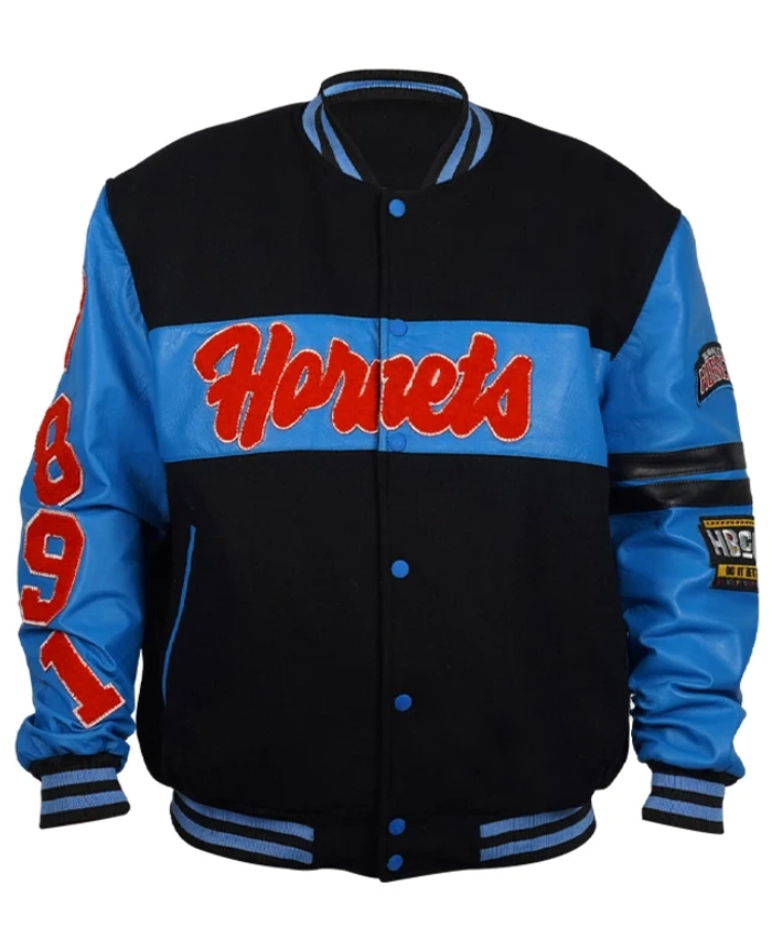 Shop Delaware State Ole Skool Blue And Black Letterman Jacket