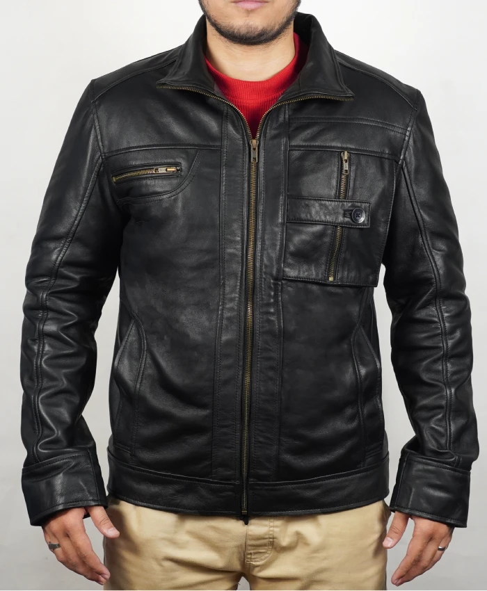 Shop Evan Evagora Star Trek Picard Elnor Black Leather Jacket