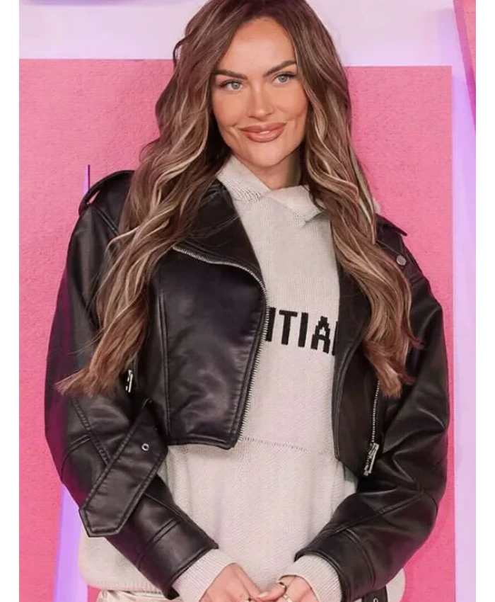 Shop Finding Emily Movie Premiere 2026 Amy Kenyon Black Leather Jacket