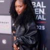 Shop Global Citizen Festival 2025 Ayra Starr Black Leather Jacket On Sale