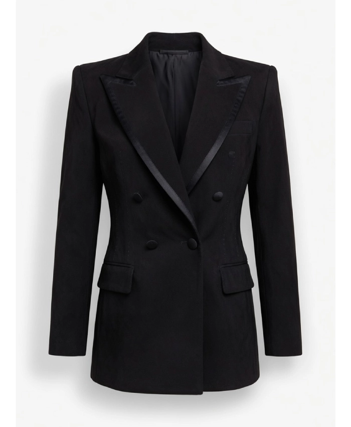 Hannah Waddingham Draped Off The Shoulders Black Blazer - Image 3