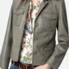 Shop Heather Thom Bold And The Beautiful Katie Logan Grey Leather Jacket For Unisex