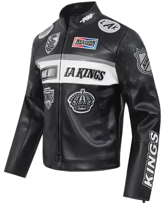 Shop Los Angeles Kings Moto Black Leather Jacket