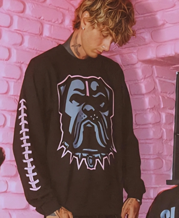 Shop MGK X Cleveland Browns Long BLack Sleeves T Shirt