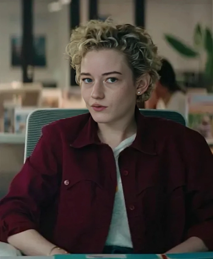Shop Men And Women Julia Garner The Royal Hotel Hanna Red Jacket For Sale