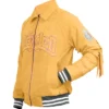 Shop Mexico FIFA World Cup 2026 Mustard Bomber Fringe Jacket 1