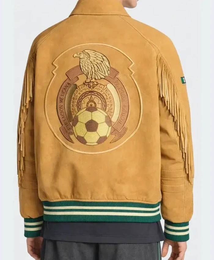 Shop Mexico FIFA World Cup 2026 Mustard Bomber Fringe Jacket