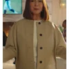 Shop Molly Novak TV Series Loot S03 Maya Rudolph CreamTan Leather Jacket
