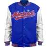 Shop Montreal Expos Blue And White Varsity WoolLeather Jacket