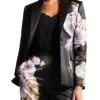 Shop NBC News Daily Vicky Nguyen Black Satin Floral Blazer For Unisex