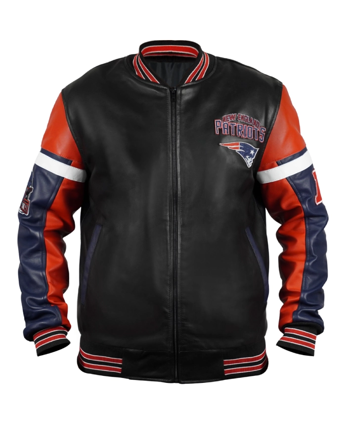 Shop New England Patriots Bomber Leather Jacket