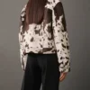 Shop Now Cowhide Brown And White Leather Fur Jacket For Unisex