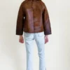 Shop Now Cowhide Brown Fur Leather Jacket For Men And Women